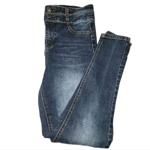 Tinseltown Jeans High Rise Waist Ankle Dark Wash Stretch Denim Size 5 Juniors